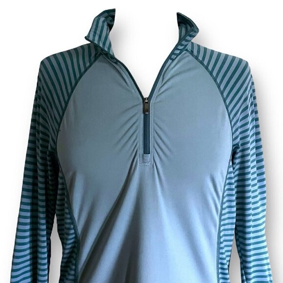Columbia Womens Saturday Trail Omni-Wick Base Layer Shirt Sz Small Blue Stripe - Picture 3 of 7